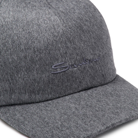 Grey cashmere baseball hat - Santoni - 5