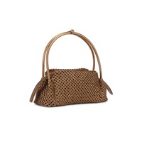 Gold woven leather shoulder bag - Santoni - 2