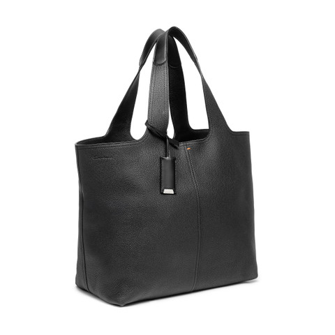 Black tumbled leather shoulder bag - Santoni - 3