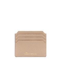 Beige tumbled leather credit card holder - Santoni - 1