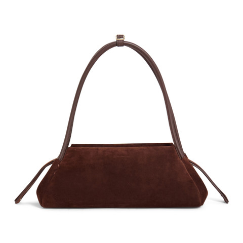 Dark brown suede shoulder bag - Santoni - 1