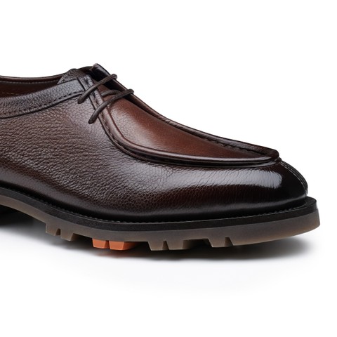 Men's dark brown leather lace-up shoe - Santoni - 5