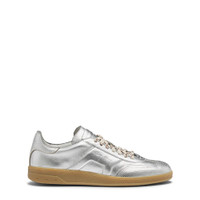 Women's silver laminated leather DBS Oly sneaker - Santoni - 1