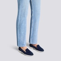 حذاء لوفر نسائي من جلد السويد بلون أزرق - Santoni - 2