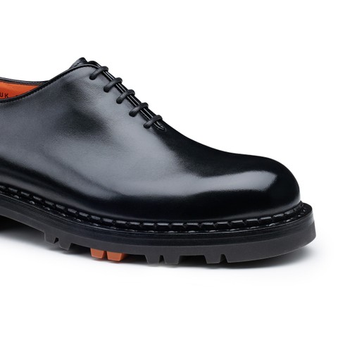 حذاء أكسفورد رجالي من الجلد باللون الأسود - Santoni - 5