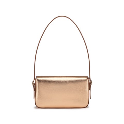 Pink laminated leather shoulder bag - Santoni - 4