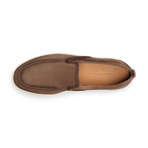 Men's dark brown suede Weekend loafer - Santoni - 4