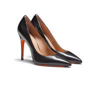 Women's black leather high-heel pump - Santoni - 2