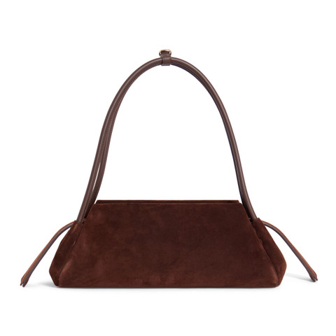 Dark brown suede shoulder bag - Santoni - 5