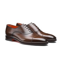 Men's dark brown leather Oxford shoe - Santoni - 2
