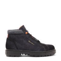 Men's blue suede hiking boot - Santoni - 1