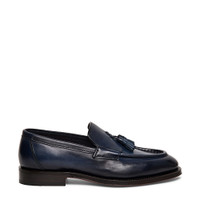 Mocassino con nappe da uomo in pelle blu - Santoni - 1