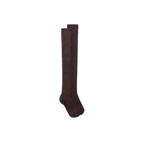 Dark brown cashmere high socks - Santoni - 1