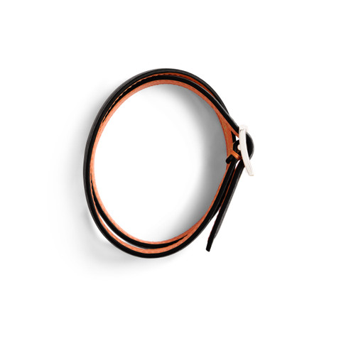 Black tumbled leather bracelet - Santoni - 2