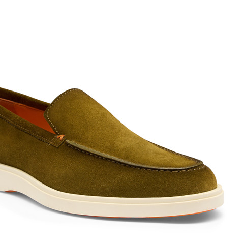 Grüne Loafer für Herren aus Wildleder - Santoni - 6