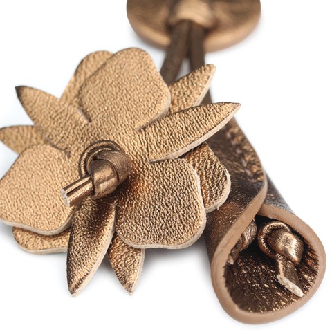 شرابات Santoni Flora Metal من الجلد باللون الذهبي - Santoni - 2