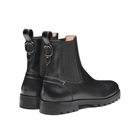 Women’s black leather Chelsea boot - Santoni - 4