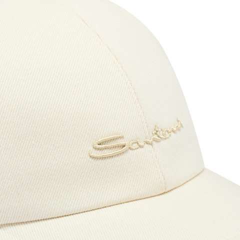 Women's beige cotton baseball cap - Santoni - 3