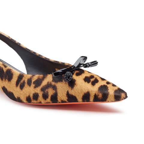 Women's cavallino leather low-heel slingback - Santoni - 5