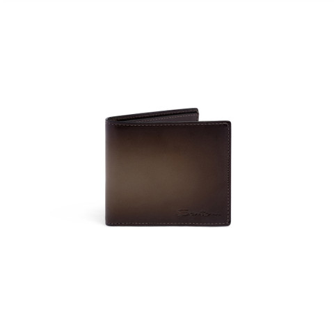 Dark brown leather wallet - Santoni - 1
