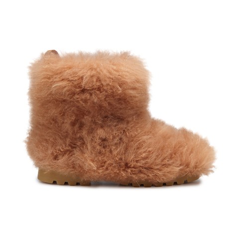 Women's light brown fur ankle boot - Santoni - 1