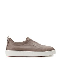 Men's beige suede slip-on sneaker - Santoni - 1