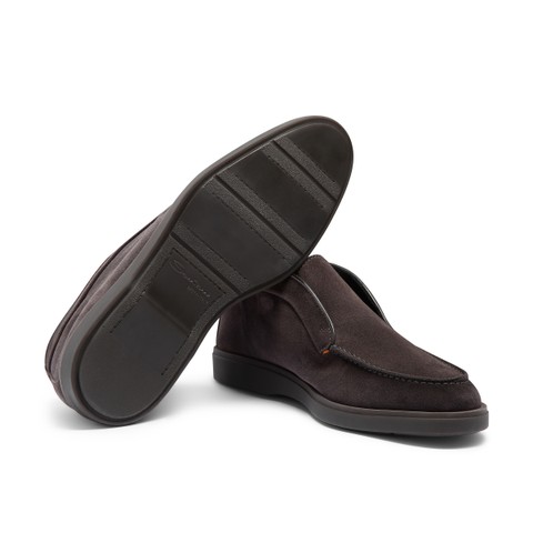 Men&rsquo;s grey suede desert boot with fur - Santoni - 4