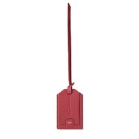 Burgundy tumbled leather luggage tag - Santoni - 1