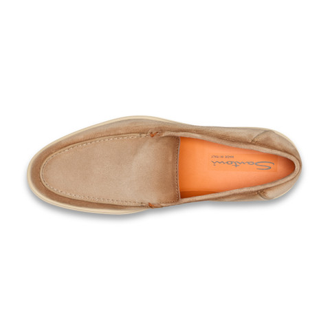 Beige Loafer für Herren aus Veloursleder - Santoni - 5