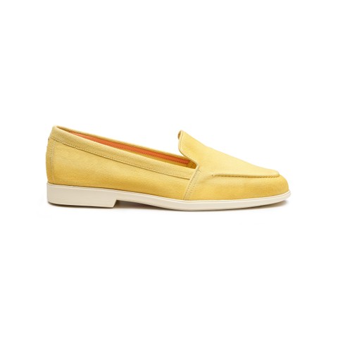 Women's yellow suede loafer - Santoni - 1