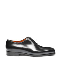 Men's black leather Oxford shoe - Santoni - 1
