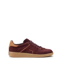 Women's burgundy suede sneaker - Santoni - 1