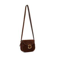 Dark brown suede crossbody bag - Santoni - 2