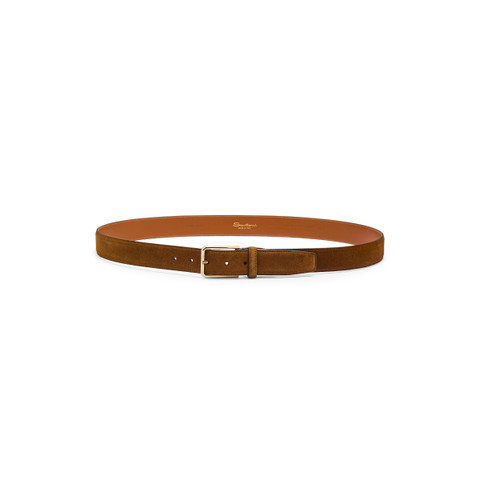 Hellbrauner verstellbarer Gürtel aus Wildleder - Santoni - 3