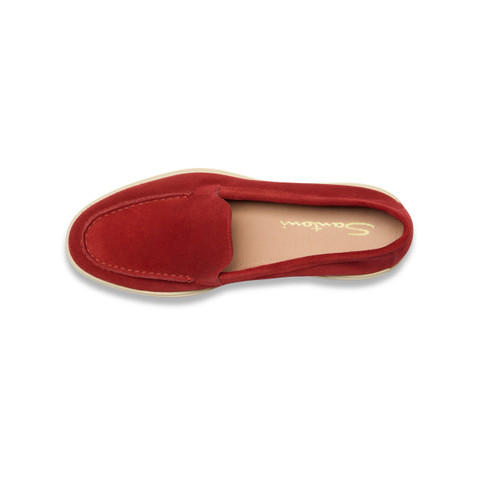 Mocassino da donna in suede rosso - Santoni - 5