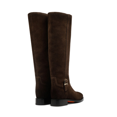 Women's dark brown suede boot - Santoni - 4