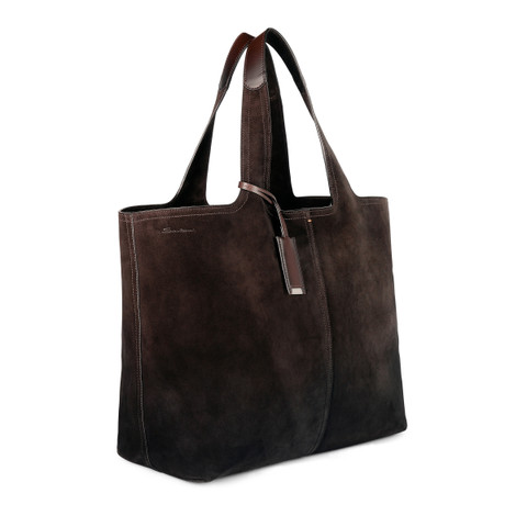 Dark brown suede shoulder bag - Santoni - 3