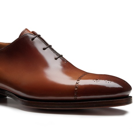 Men's brown leather Oxford lace-up - Santoni - 5