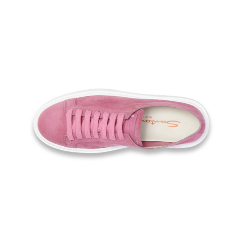 Women's pink suede sneaker - Santoni - 5