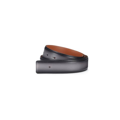 Grey leather belt strap - Santoni - 1