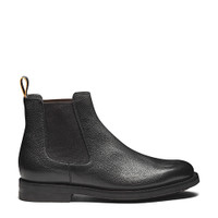 Men’s polished black leather Chelsea boot - Santoni - 1