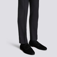 Herren schwarze Veloursleder Carlo Penny Loafer - Santoni - 2