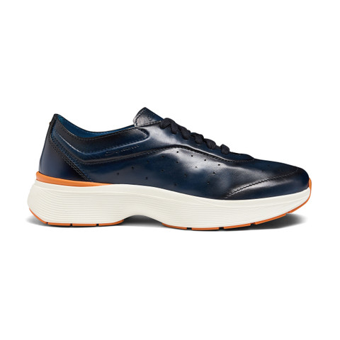 Men's blue leather Easy Bounce sneaker - Santoni - 1