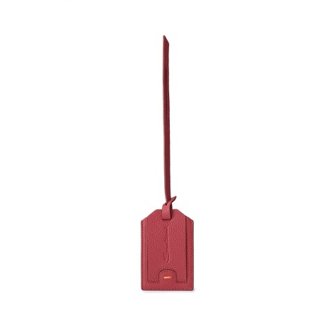 Burgundy tumbled leather luggage tag - Santoni - 1