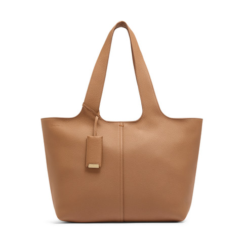 Light brown tumbled leather shoulder bag - Santoni - 1