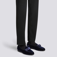 Men's blue velvet Andrea loafer - Santoni - 2