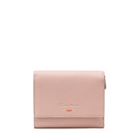 Pink tumbled leather wallet - Santoni - 1