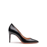 Women's black leather high-heel pump - Santoni - 1