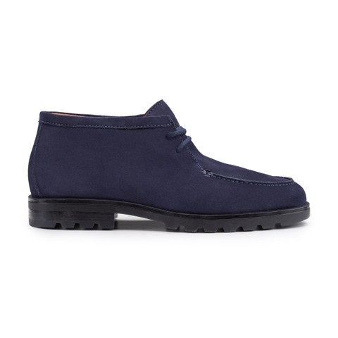 Men's blue suede desert boot - Santoni - 1