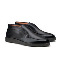 Men's grey tumbled leather desert boot - Santoni - 2